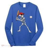 Baseball Skeleton Halloween Skeleton Playing Baseball Long Sleeve Shirt thumb 0