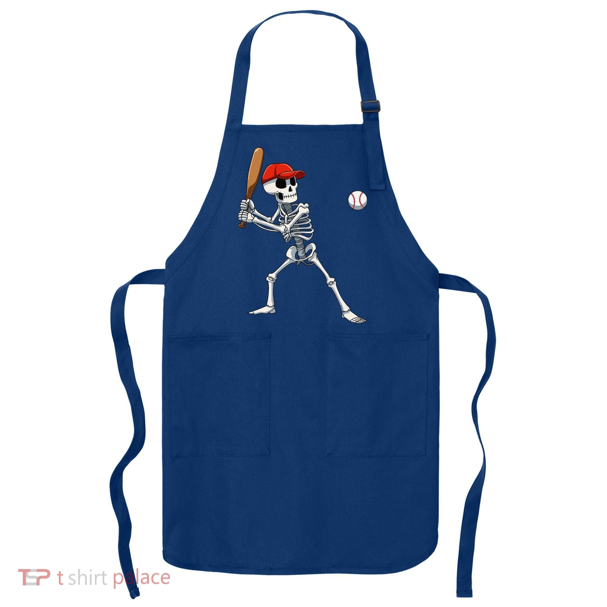 Baseball Skeleton Halloween Skeleton Playing Baseball Apron