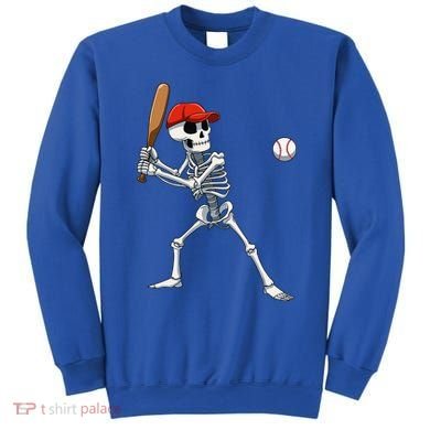 Baseball Skeleton Halloween Skeleton Playing Baseball Sweatshirt