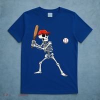 Baseball Skeleton Halloween Skeleton Playing Baseball T-Shirt thumb 5