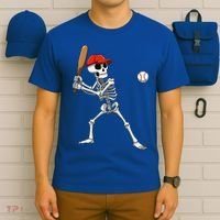 Baseball Skeleton Halloween Skeleton Playing Baseball T-Shirt thumb 6