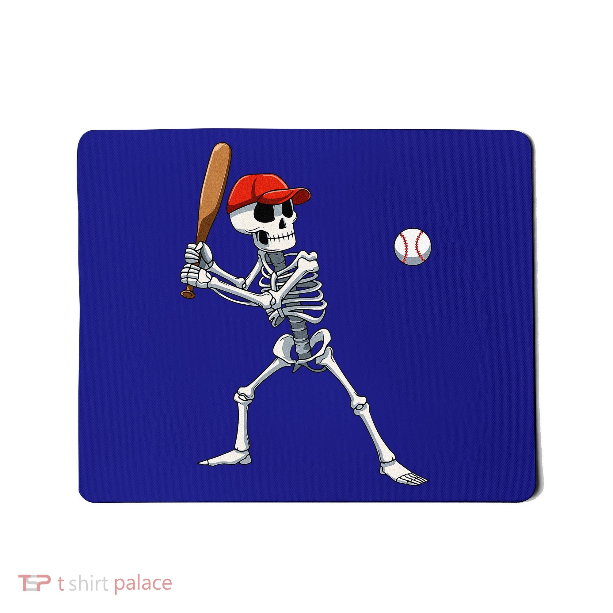 Baseball Skeleton Halloween Skeleton Playing Baseball Mousepad