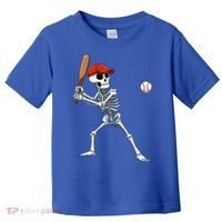 Baseball Skeleton Halloween Skeleton Playing Baseball Toddler T-Shirt thumb 0