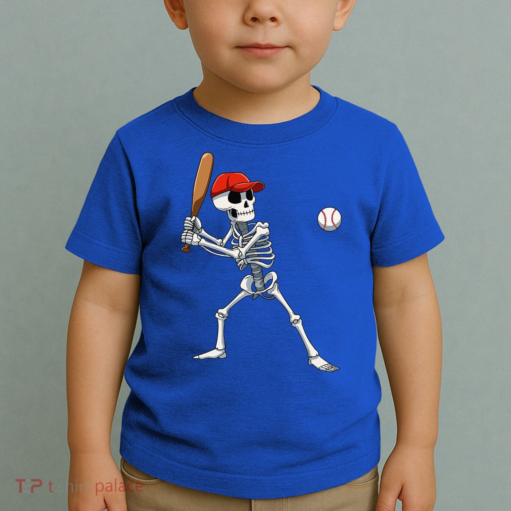 Baseball Skeleton Halloween Skeleton Playing Baseball Toddler T-Shirt