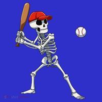 Baseball Skeleton Halloween Skeleton Playing Baseball Kids Sweatshirt thumb 2