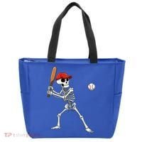 Baseball Skeleton Halloween Skeleton Playing Baseball Tote Bag thumb 0