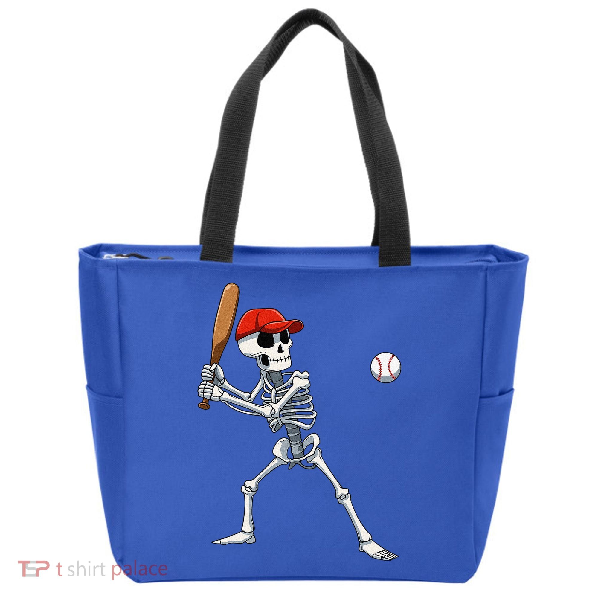 Baseball Skeleton Halloween Skeleton Playing Baseball Tote Bag