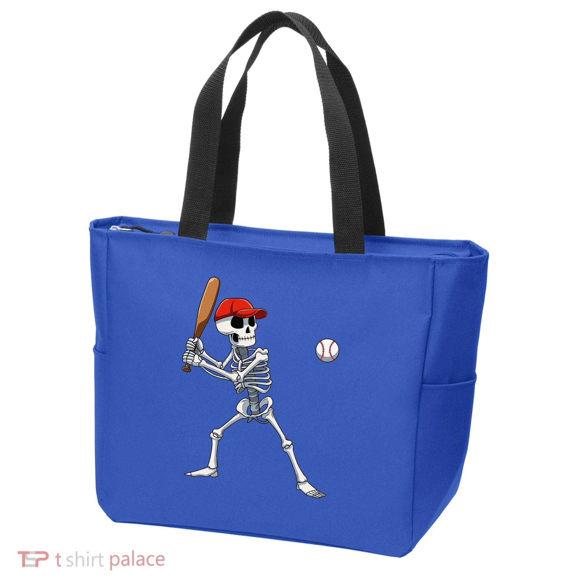Baseball Skeleton Halloween Skeleton Playing Baseball Tote Bag
