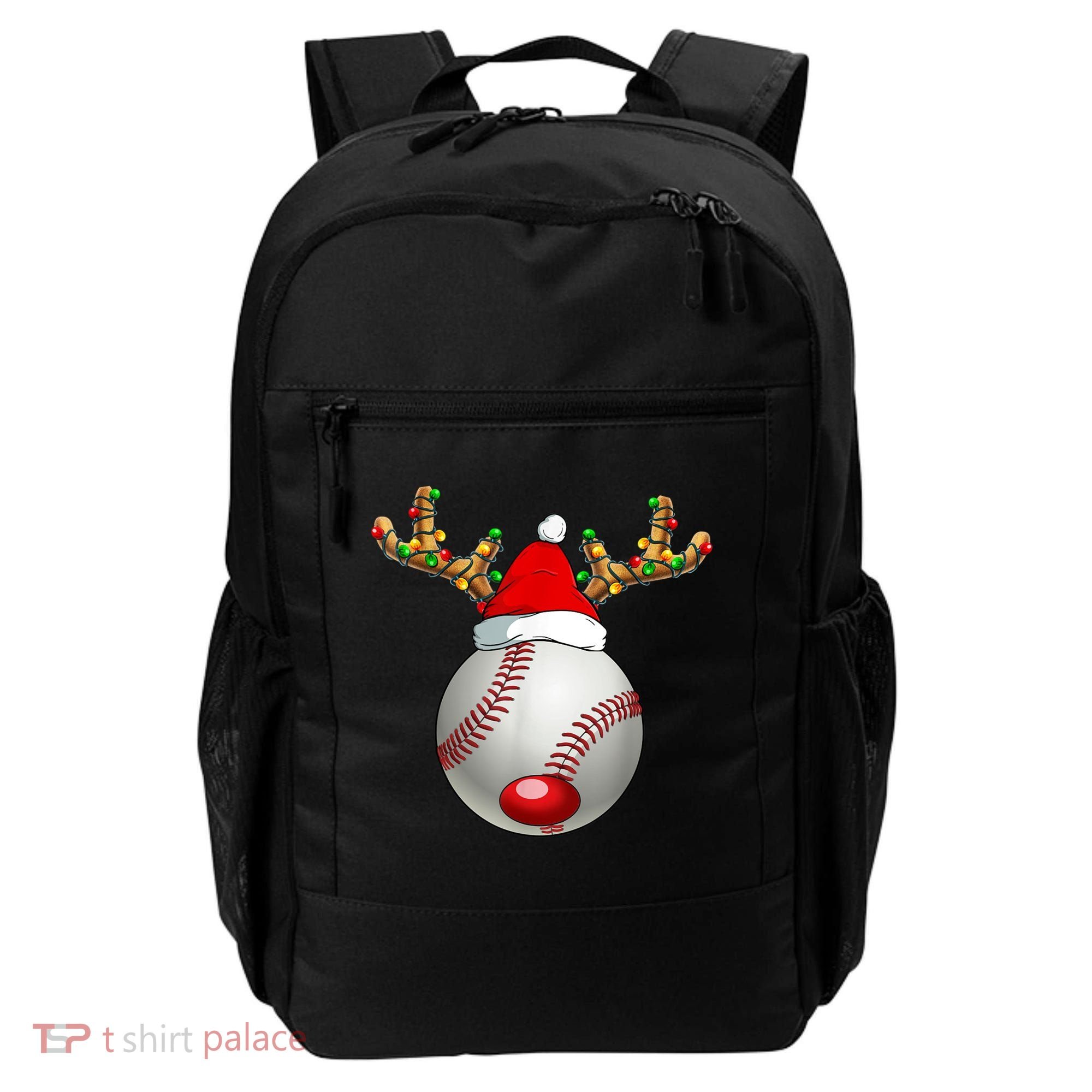 Baseball Santa Hat Reindeer Christmas Lights Men Boys Kids Backpack