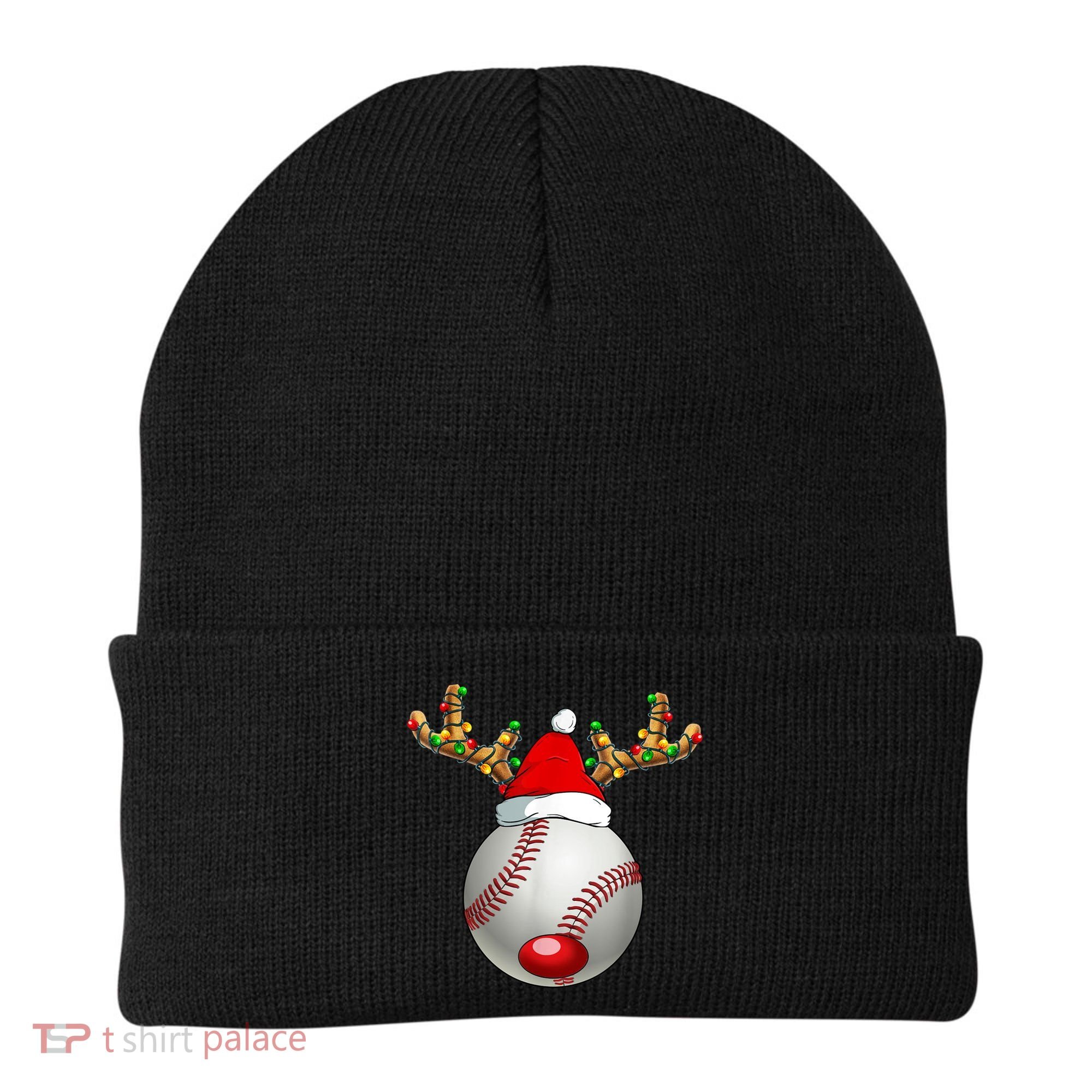 Baseball Santa Hat Reindeer Christmas Lights Men Boys Kids Beanie