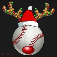 Baseball Santa Hat Reindeer Christmas Lights Men Boys Kids Women's Hoodie thumb 2