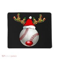 Baseball Santa Hat Reindeer Christmas Lights Men Boys Kids Mousepad thumb 0
