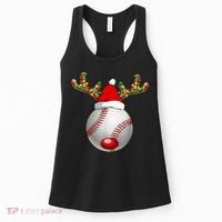 Baseball Santa Hat Reindeer Christmas Lights Men Boys Kids Women's Tank Top thumb 0