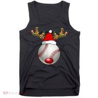 Baseball Santa Hat Reindeer Christmas Lights Men Boys Kids Tank Top thumb 0