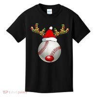 Baseball Santa Hat Reindeer Christmas Lights Men Boys Kids Kids T-Shirt thumb 0