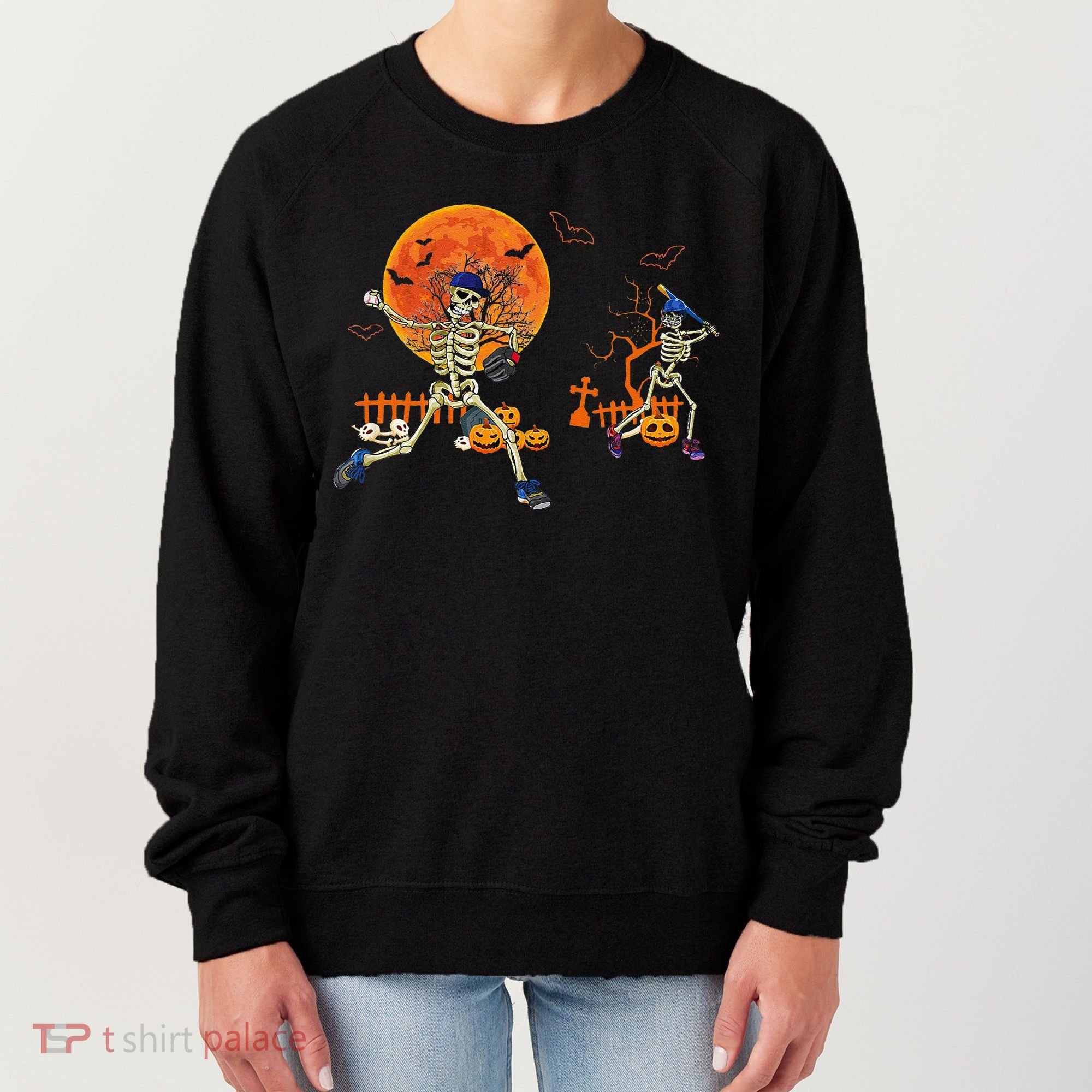Baseball Skeleton Halloween Baseball Halloween Women's Sweatshirt