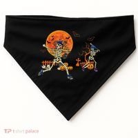 Baseball Skeleton Halloween Baseball Halloween USA-Made Doggie Bandana thumb 0