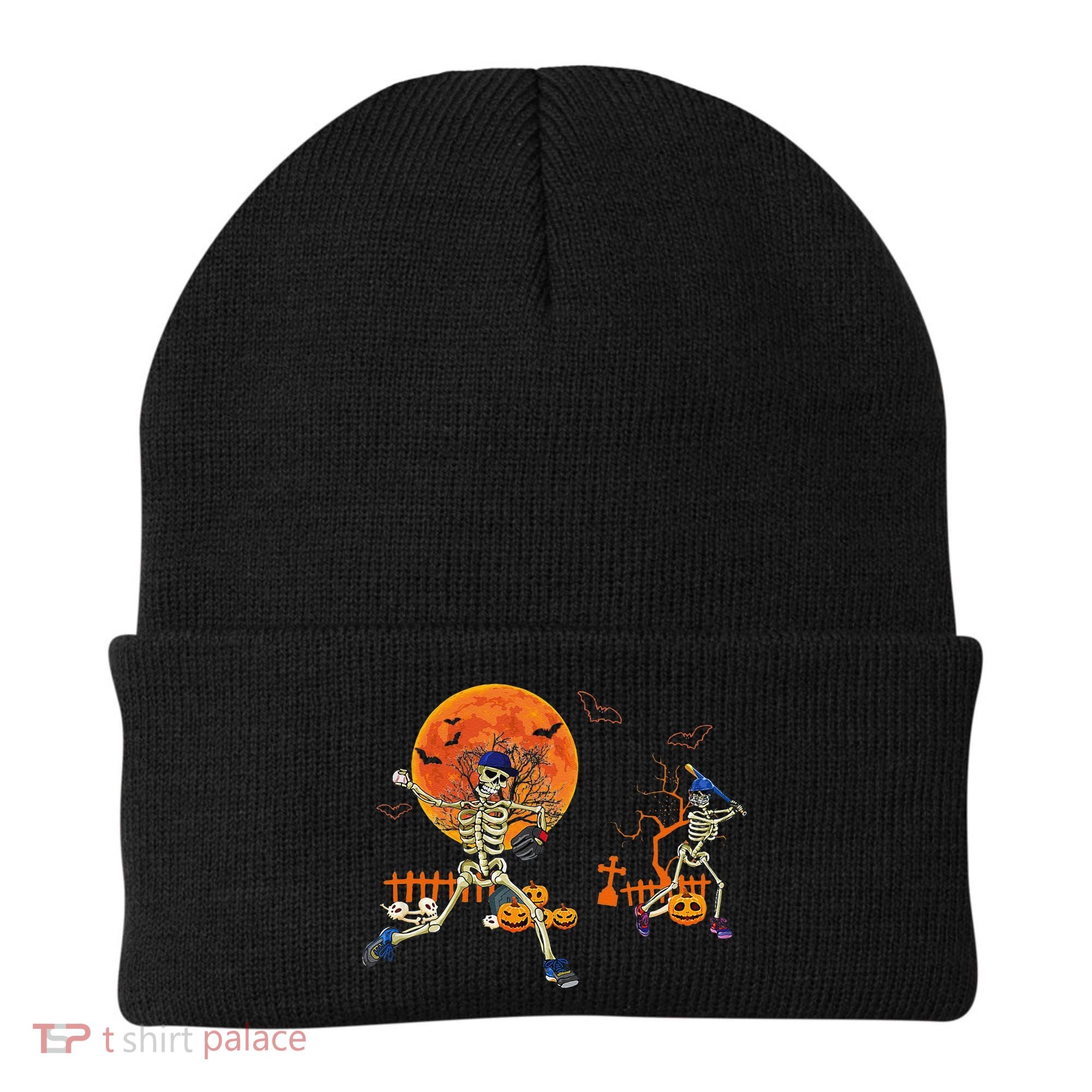 Baseball Skeleton Halloween Baseball Halloween Beanie