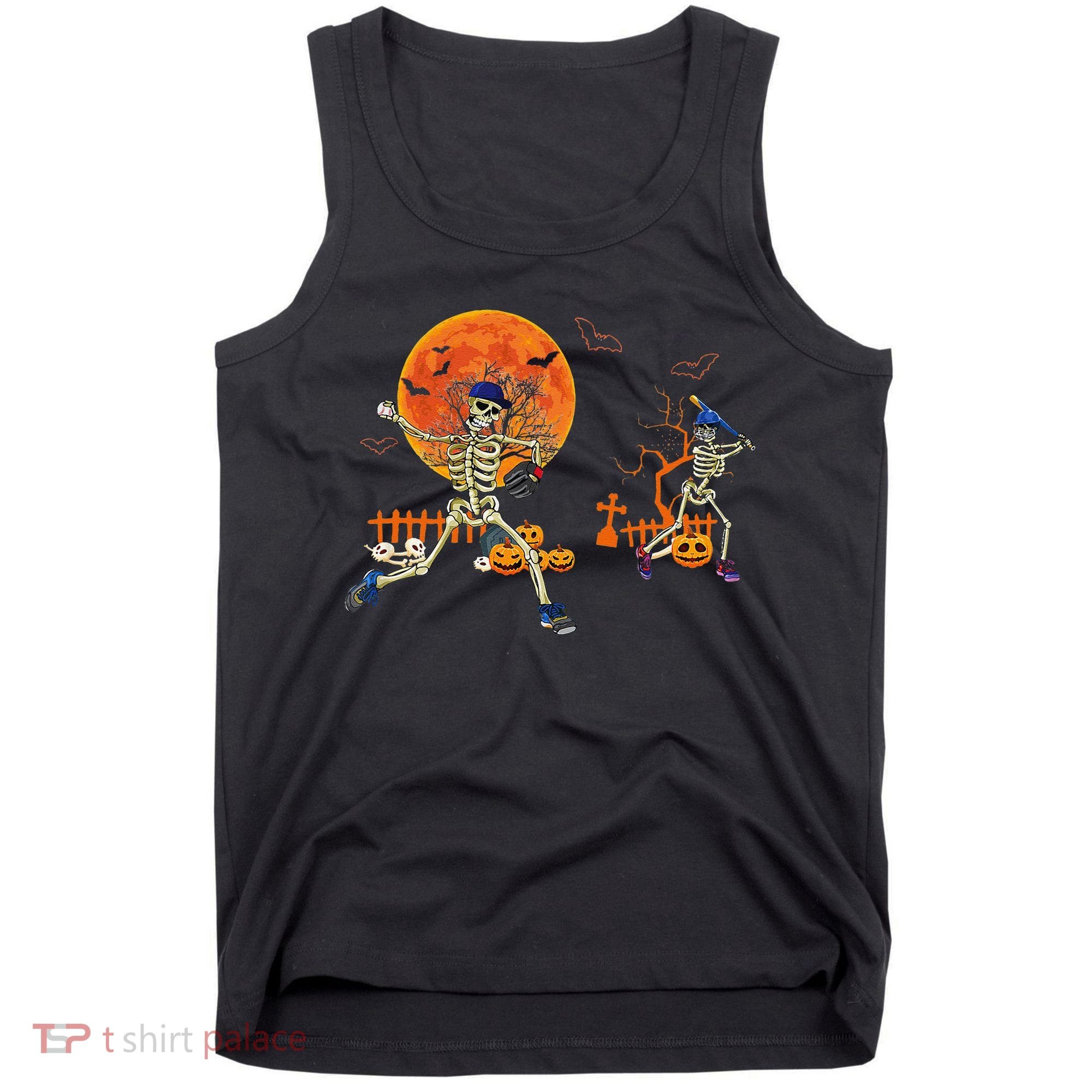 Baseball Skeleton Halloween Baseball Halloween Tank Top