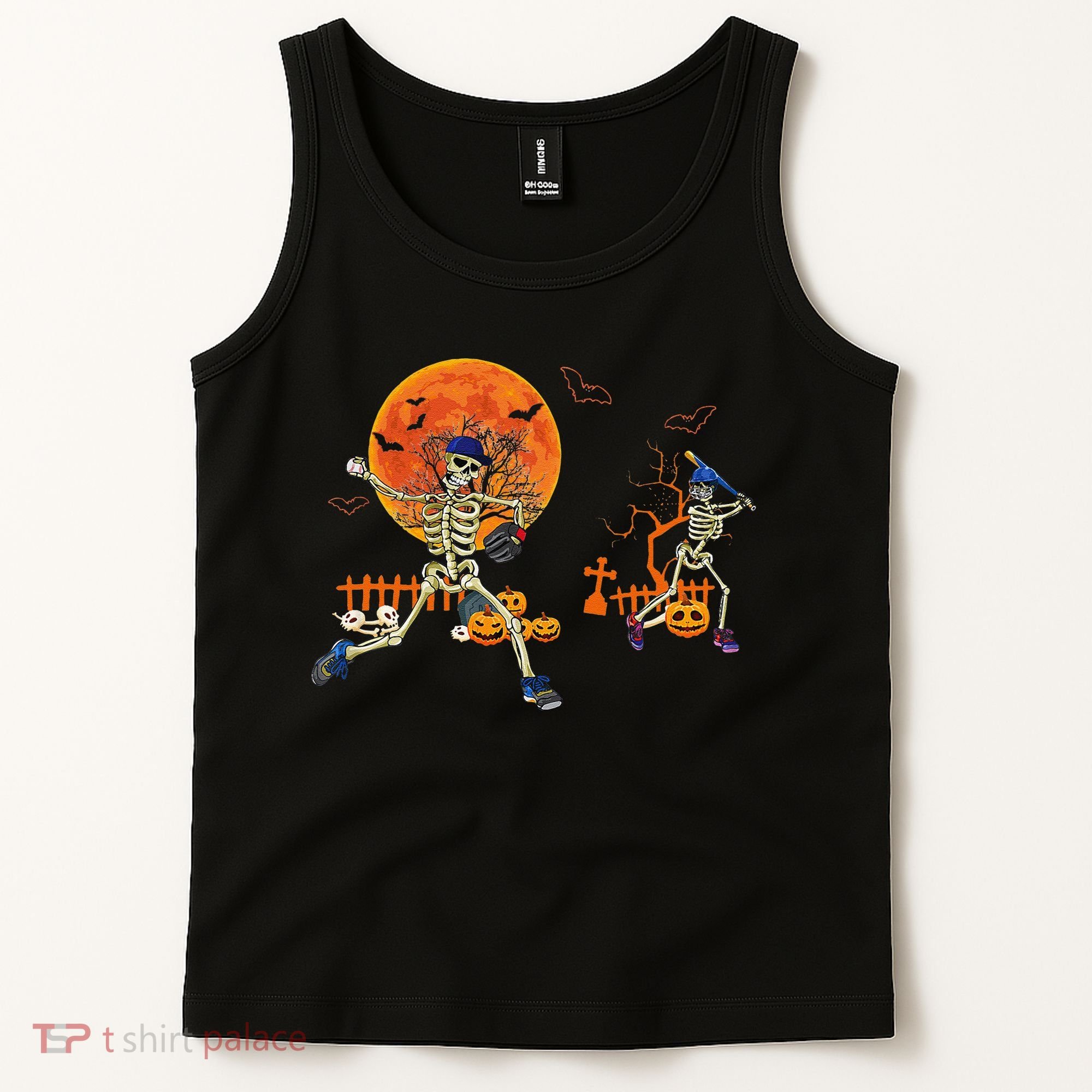 Baseball Skeleton Halloween Baseball Halloween Tank Top