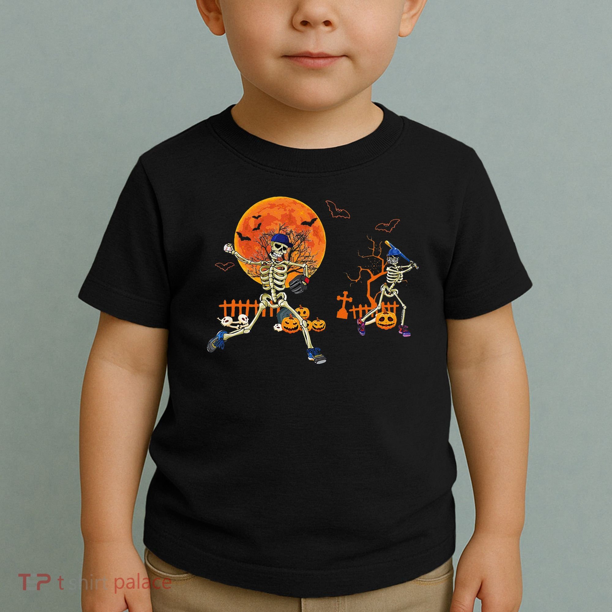 Baseball Skeleton Halloween Baseball Halloween Toddler T-Shirt