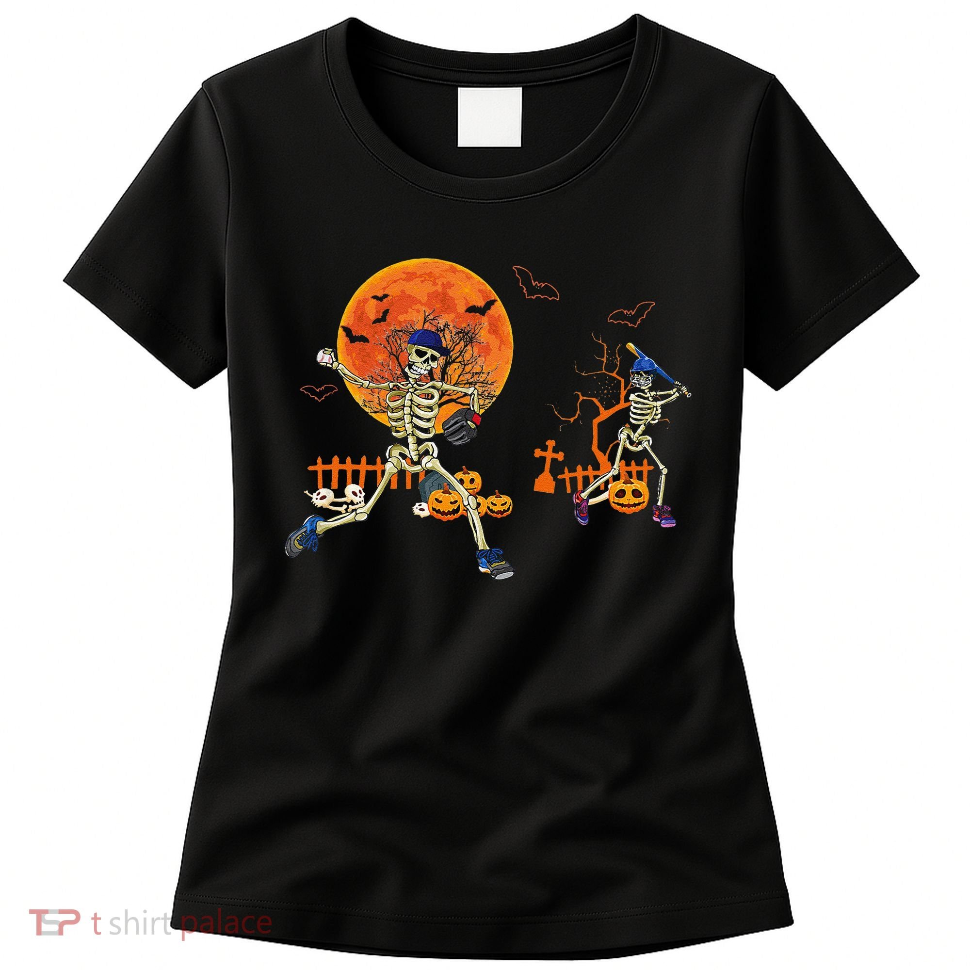 Baseball Skeleton Halloween Baseball Halloween Women's T-Shirt