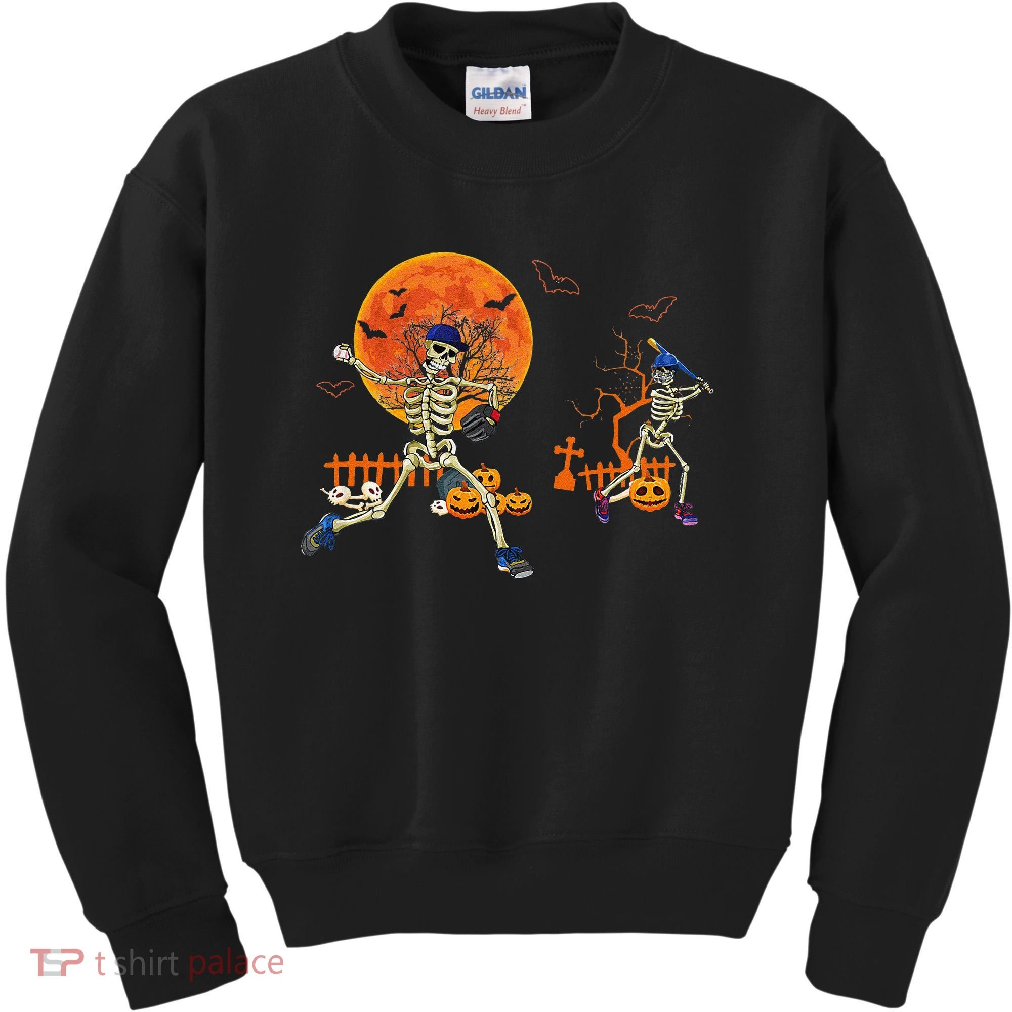 Baseball Skeleton Halloween Baseball Halloween Kids Sweatshirt