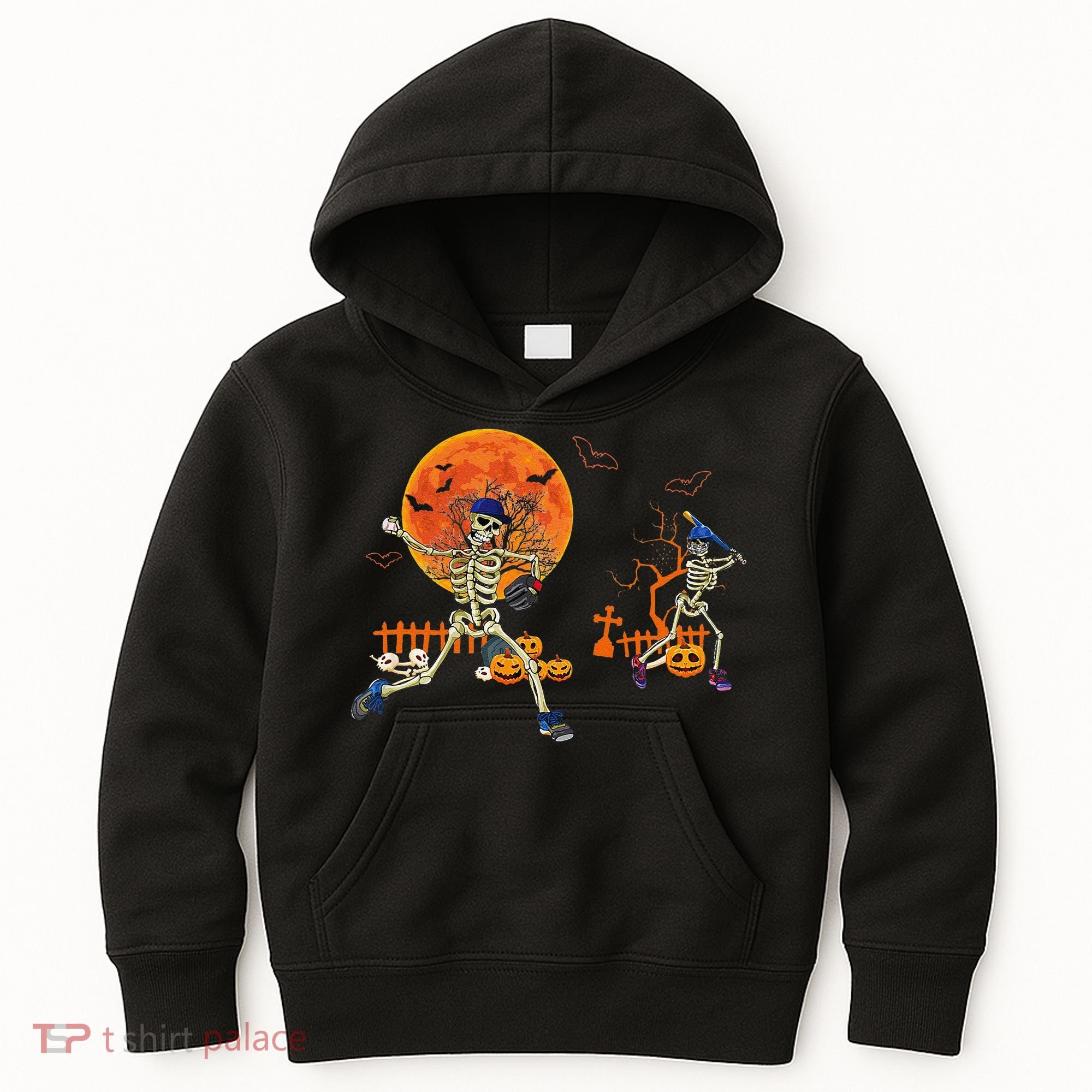 Baseball Skeleton Halloween Baseball Halloween Kids Hoodie