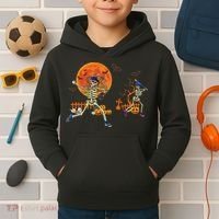 Baseball Skeleton Halloween Baseball Halloween Kids Hoodie thumb 2