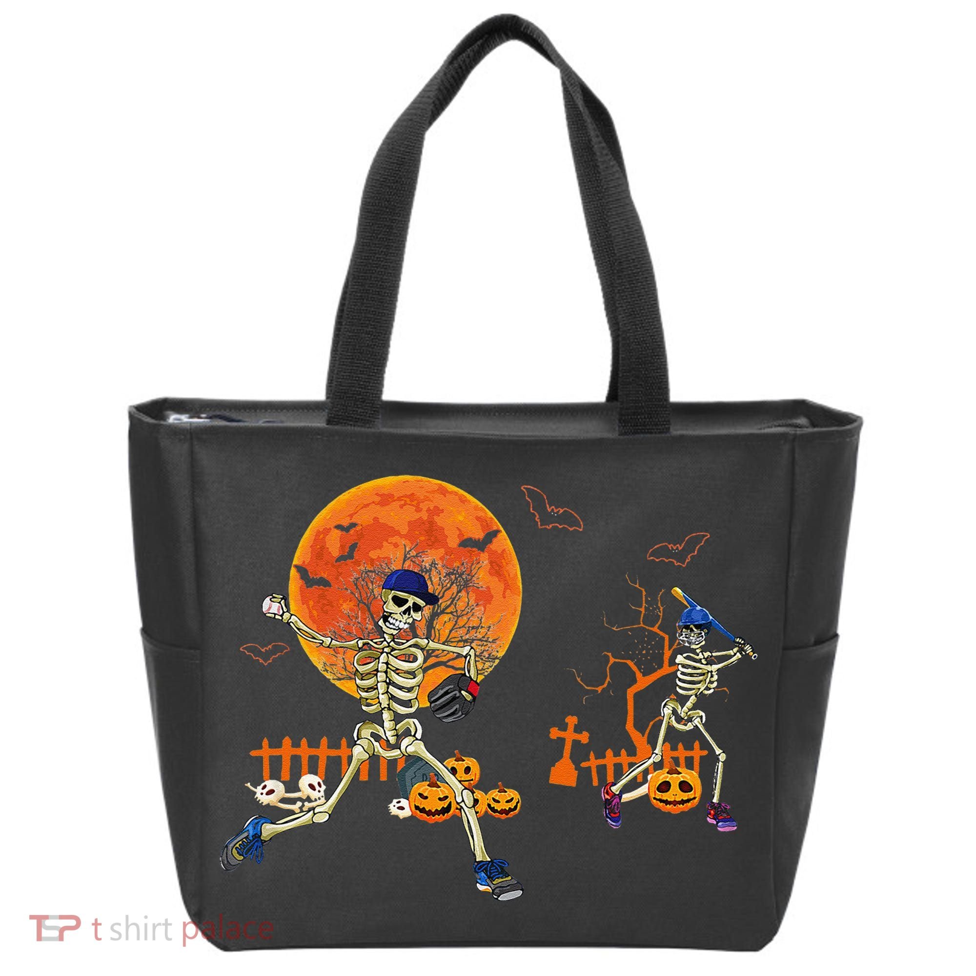 Baseball Skeleton Halloween Baseball Halloween Tote Bag