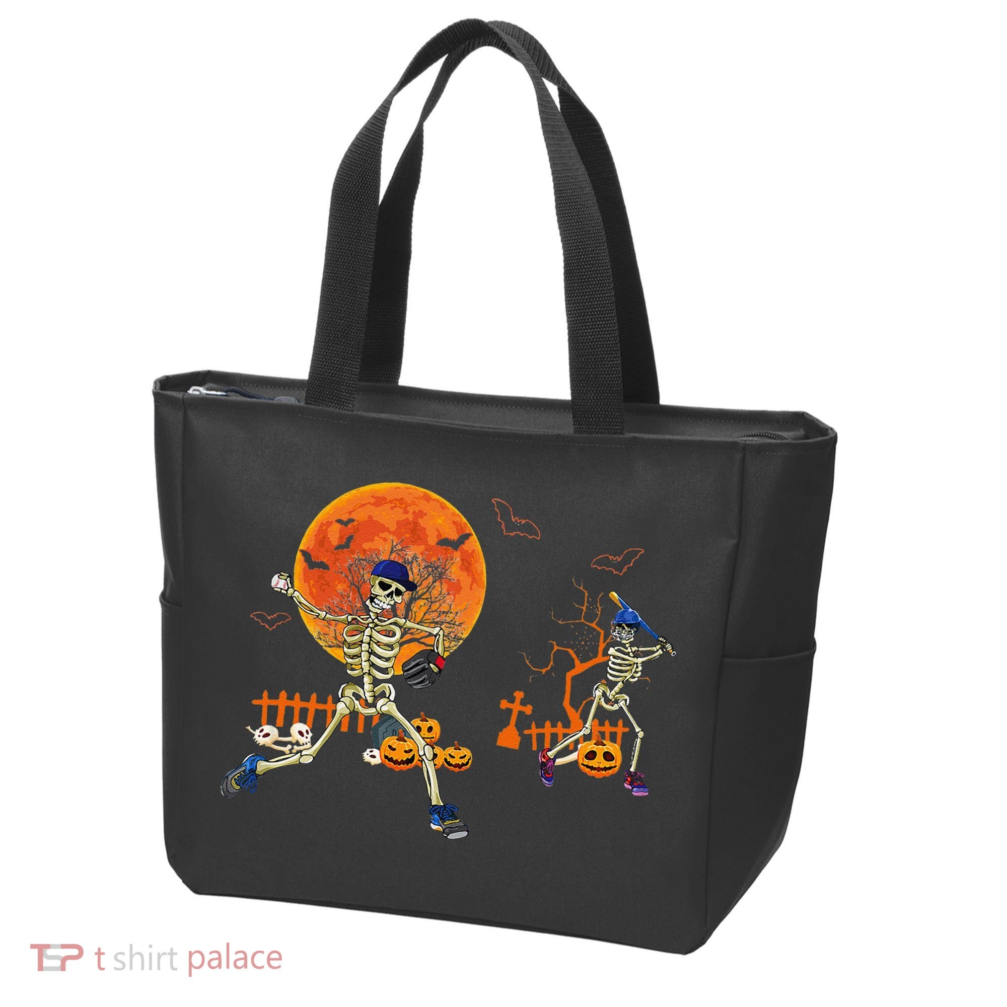Baseball Skeleton Halloween Baseball Halloween Tote Bag