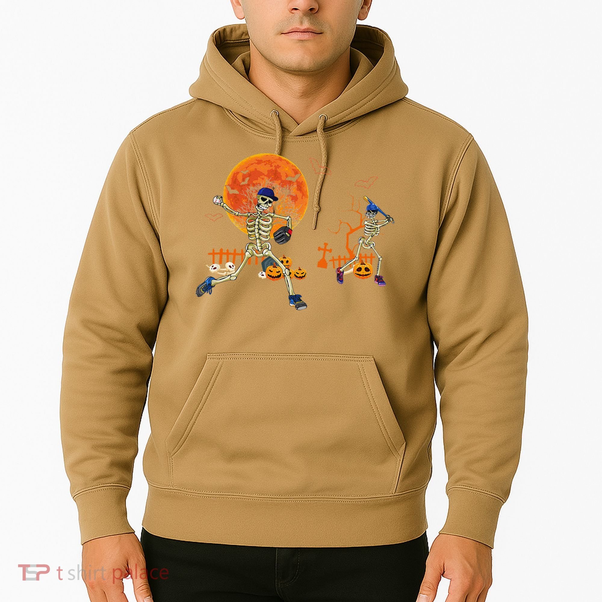 Baseball Skeleton Halloween Baseball Halloween Hoodie