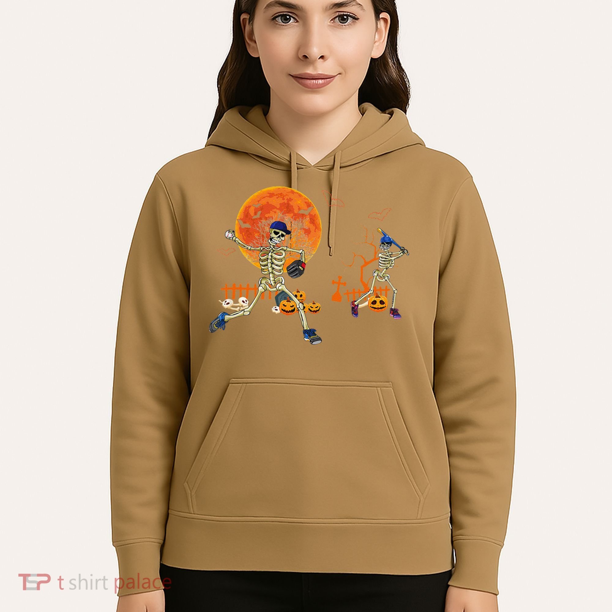 Baseball Skeleton Halloween Baseball Halloween Hoodie