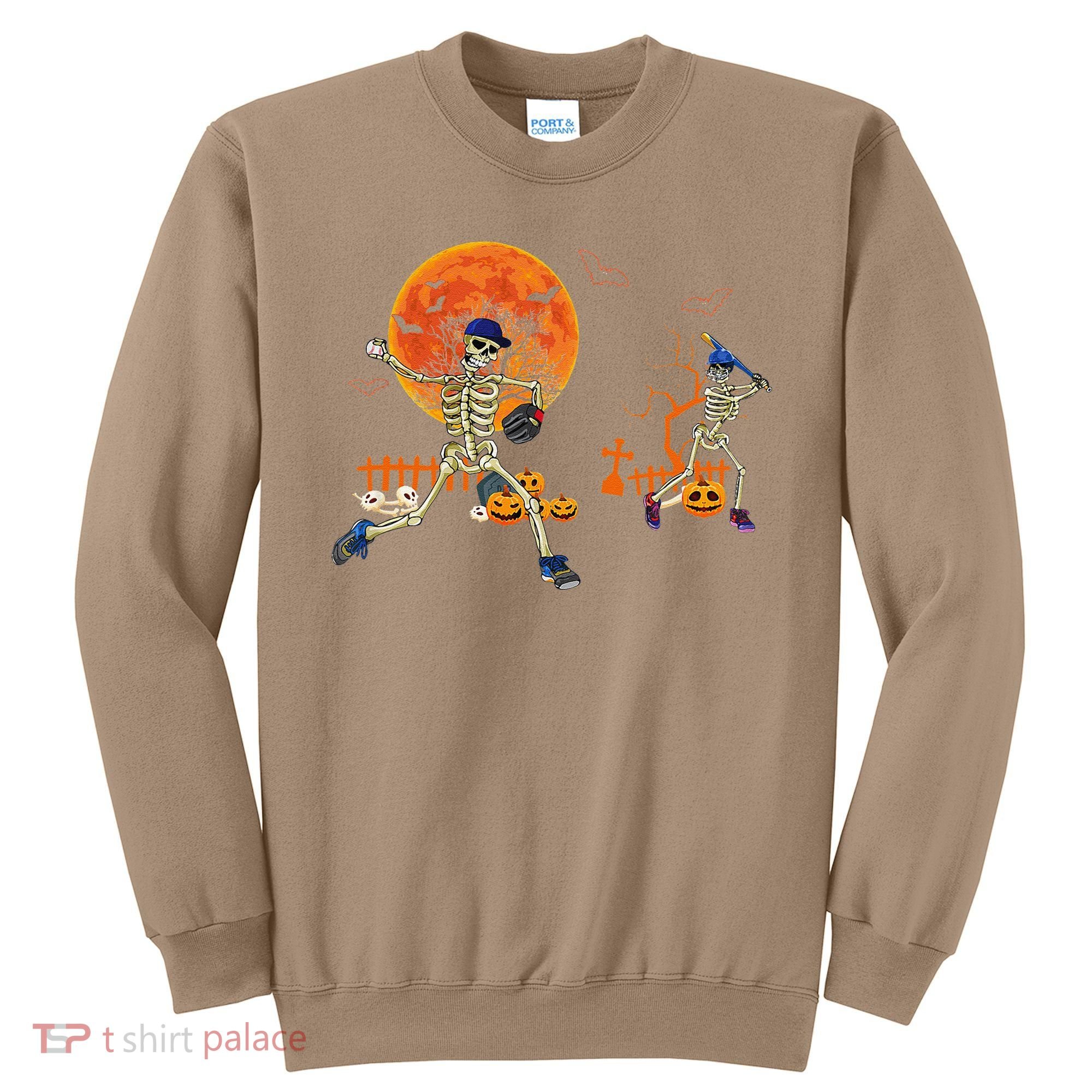 Baseball Skeleton Halloween Baseball Halloween Sweatshirt