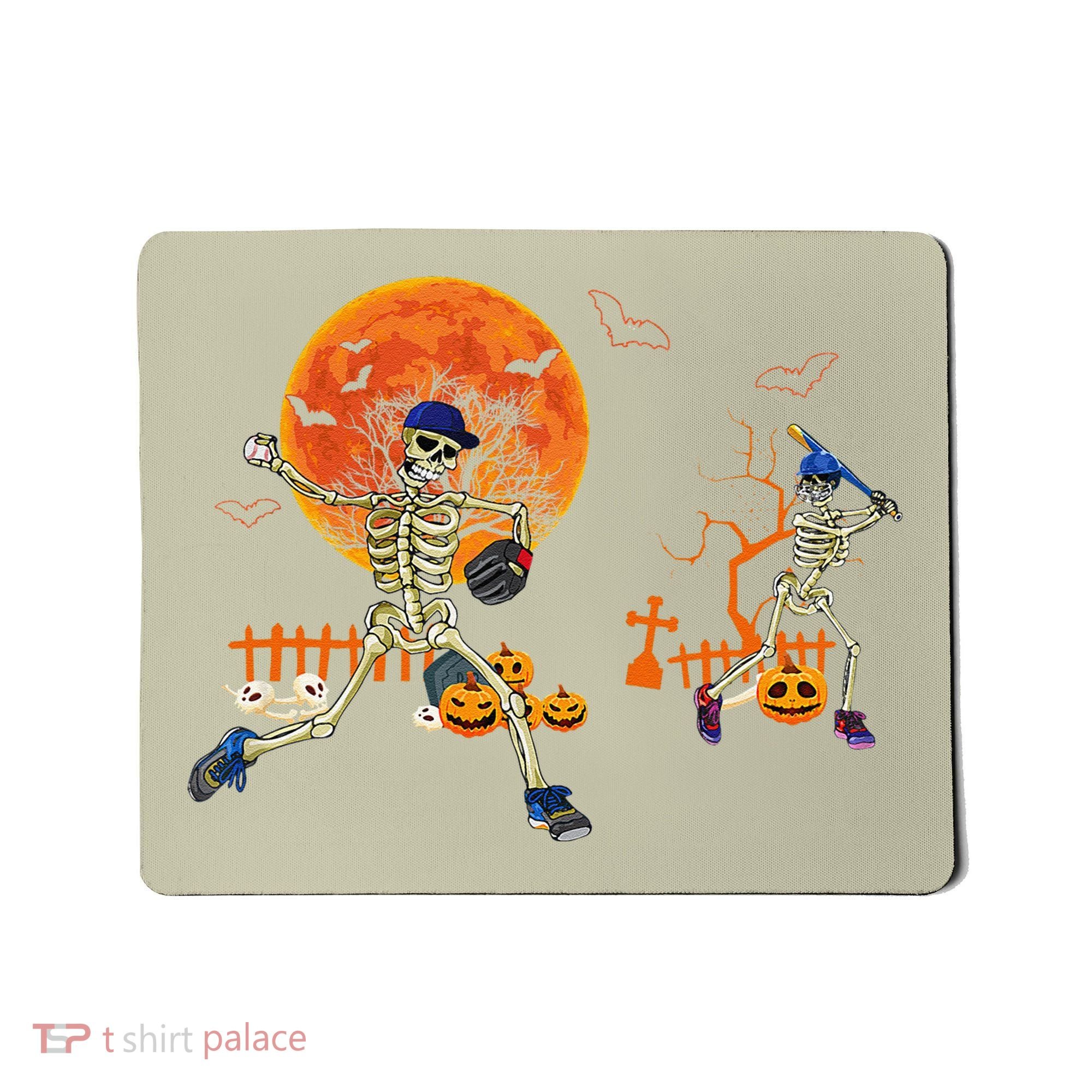 Baseball Skeleton Halloween Baseball Halloween Mousepad