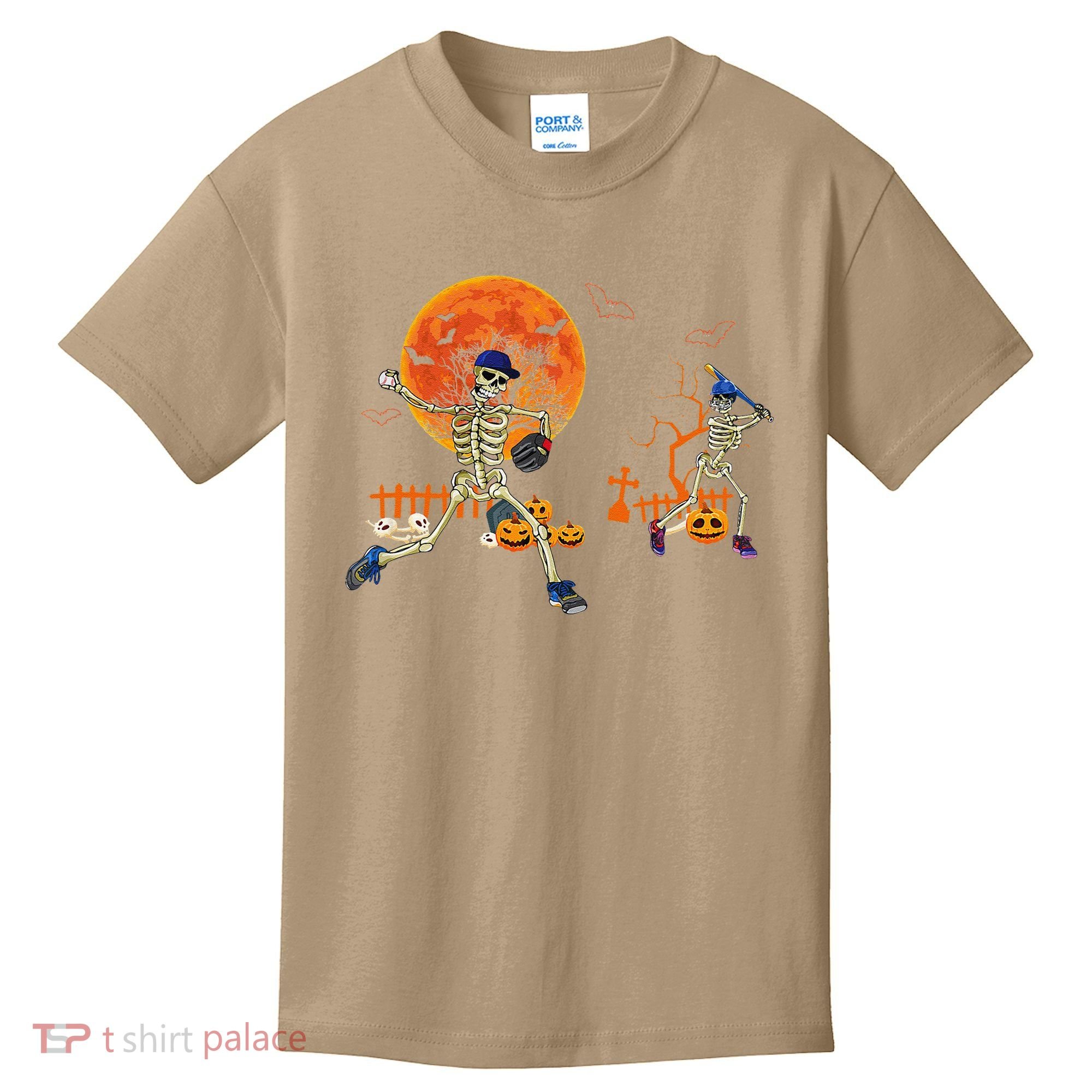Baseball Skeleton Halloween Baseball Halloween Kids T-Shirt