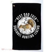 Best Squirrel Hunting Dad Fathers Day Dads Birthday Golf Towel thumb 0