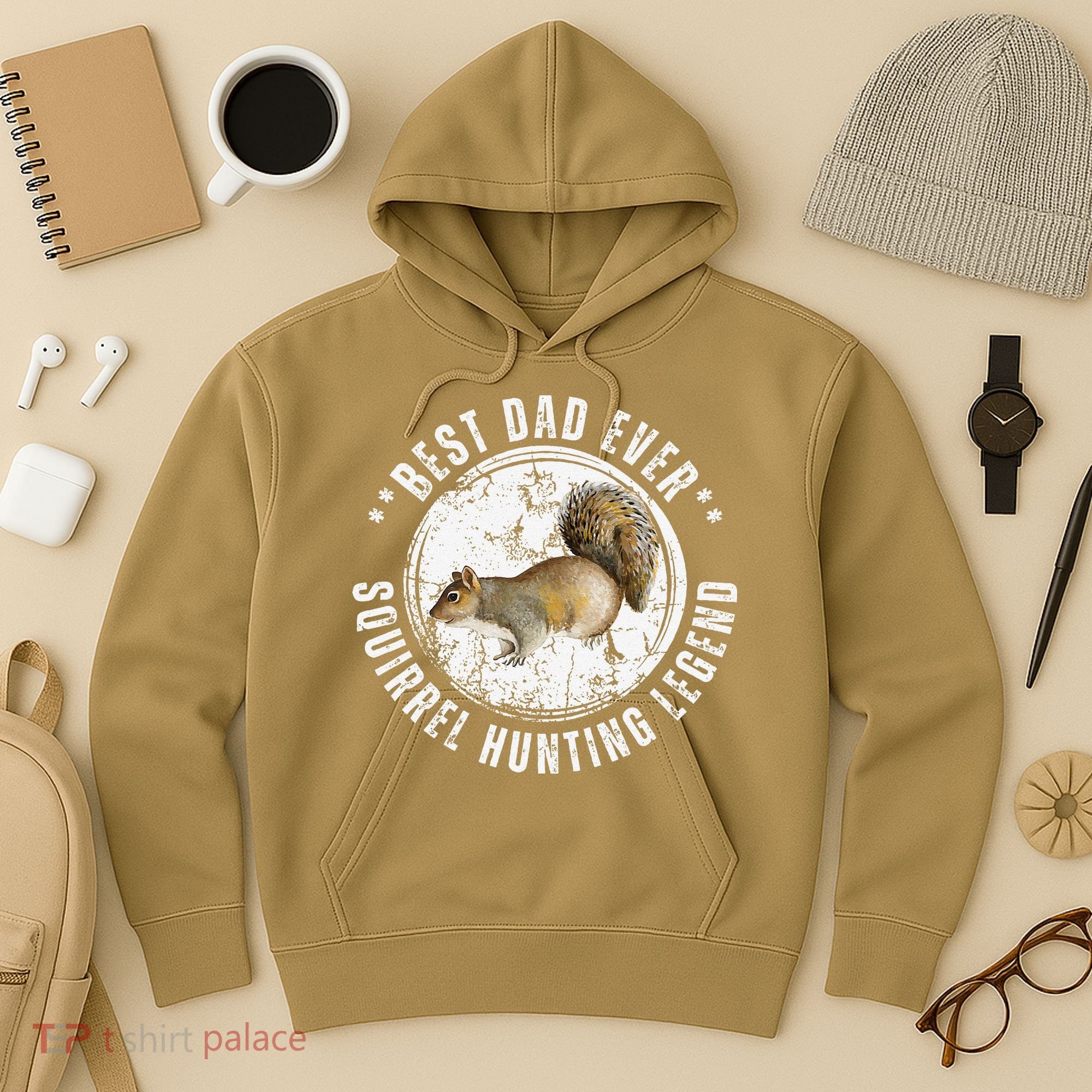 Best Squirrel Hunting Dad Fathers Day Dads Birthday Hoodie