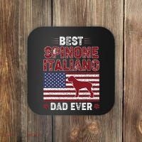 Best Spinone Italiano Dad Ever American Flag Dog Dad Coaster thumb 0