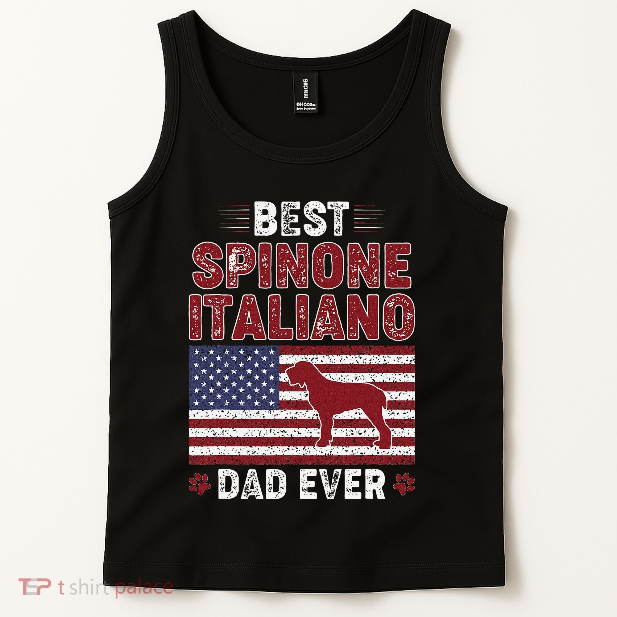 Best Spinone Italiano Dad Ever American Flag Dog Dad Tank Top