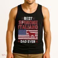 Best Spinone Italiano Dad Ever American Flag Dog Dad Tank Top thumb 3