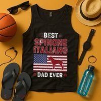 Best Spinone Italiano Dad Ever American Flag Dog Dad Tank Top thumb 4