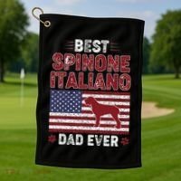 Best Spinone Italiano Dad Ever American Flag Dog Dad Golf Towel thumb 1