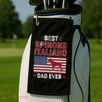 Best Spinone Italiano Dad Ever American Flag Dog Dad Golf Towel thumb 2