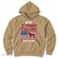 Best Spinone Italiano Dad Ever American Flag Dog Dad Hoodie thumb 0