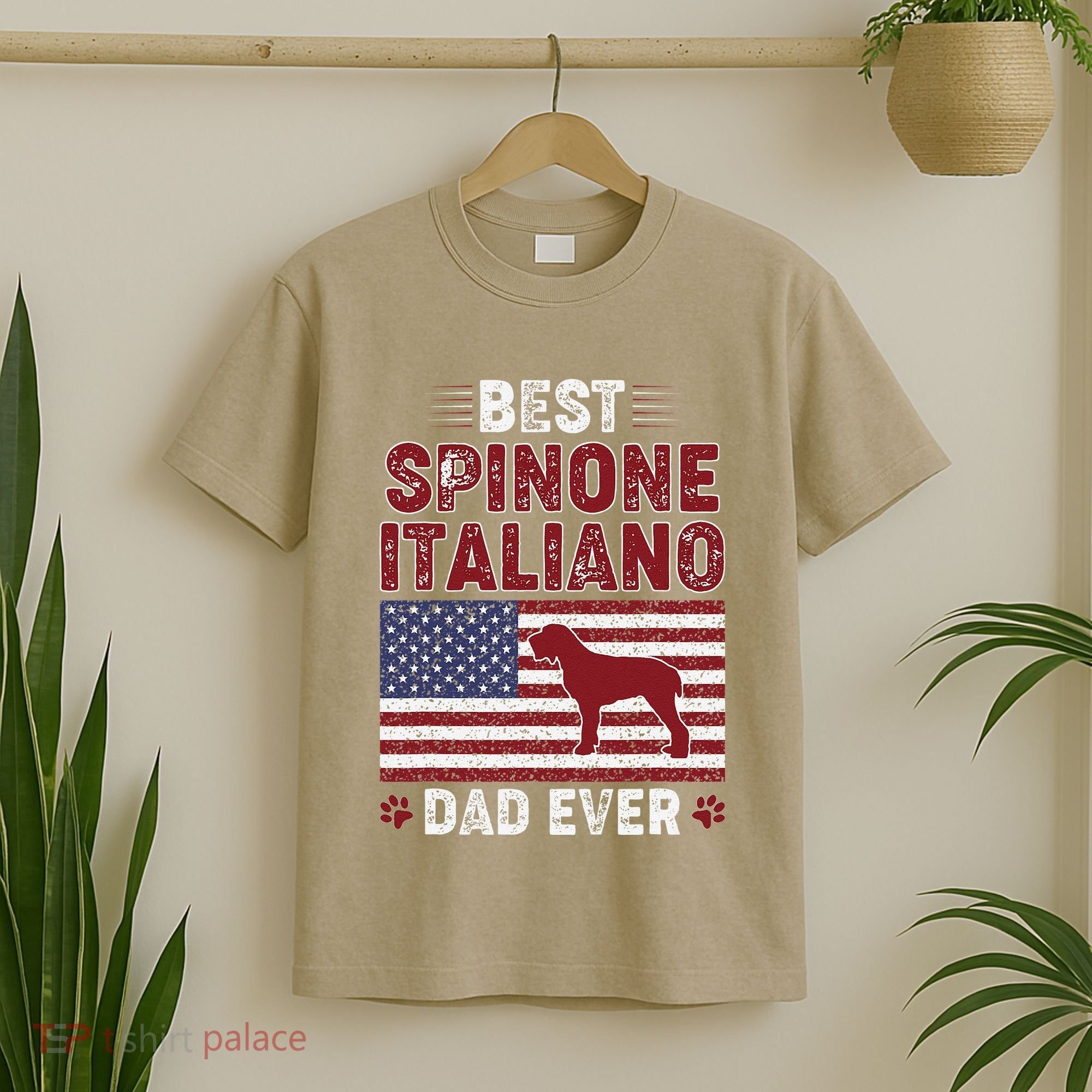 Best Spinone Italiano Dad Ever American Flag Dog Dad T-Shirt