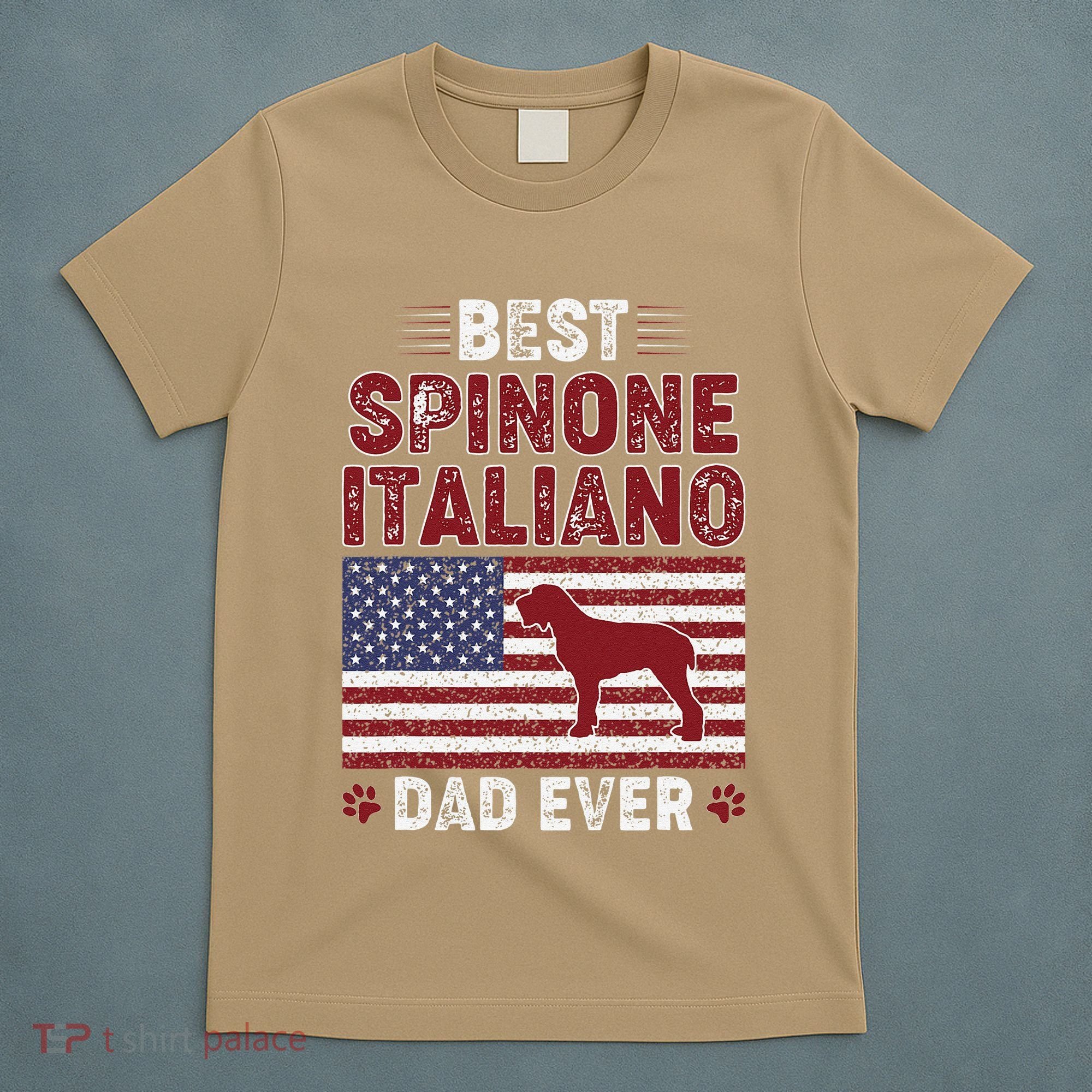 Best Spinone Italiano Dad Ever American Flag Dog Dad T-Shirt