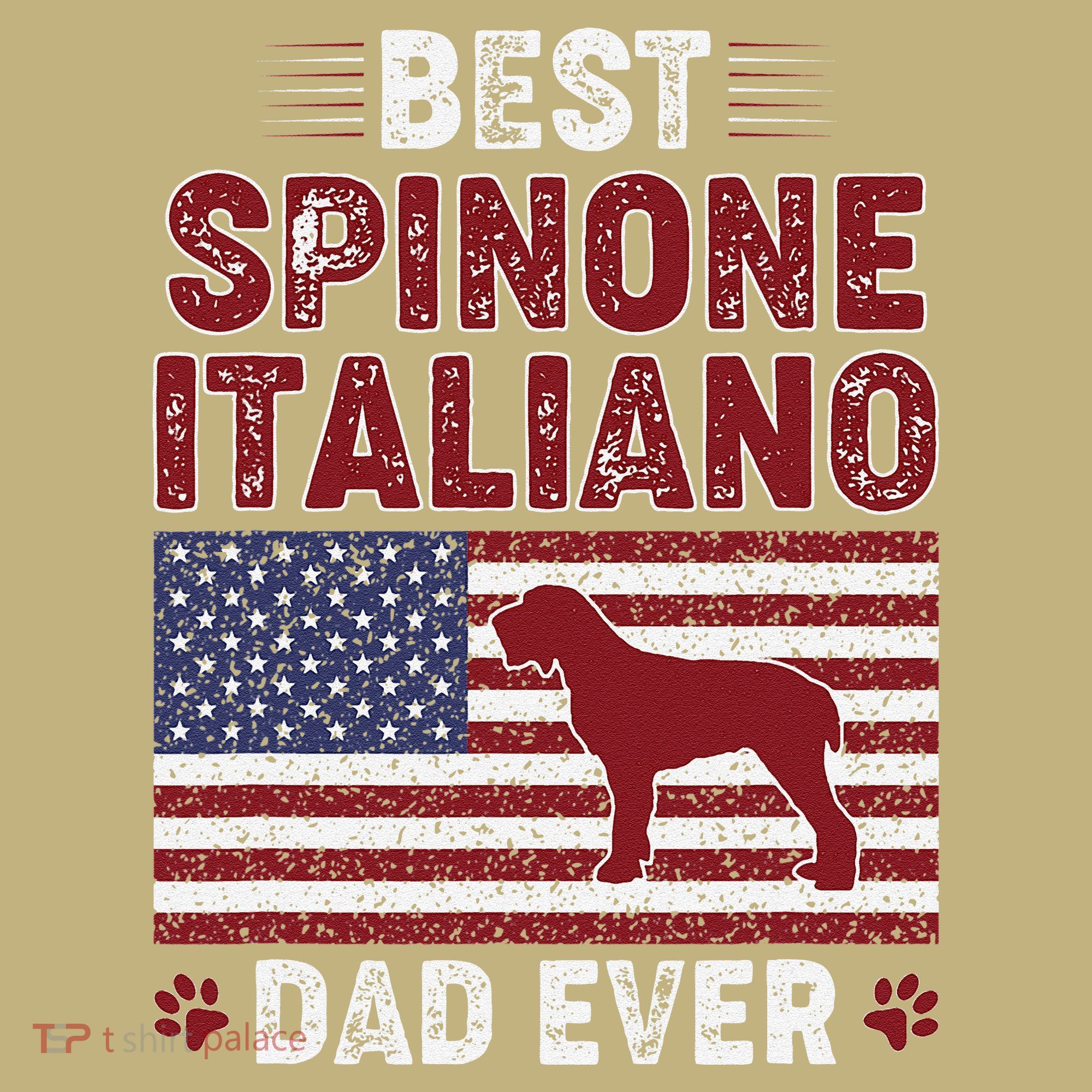 Best Spinone Italiano Dad Ever American Flag Dog Dad T-Shirt