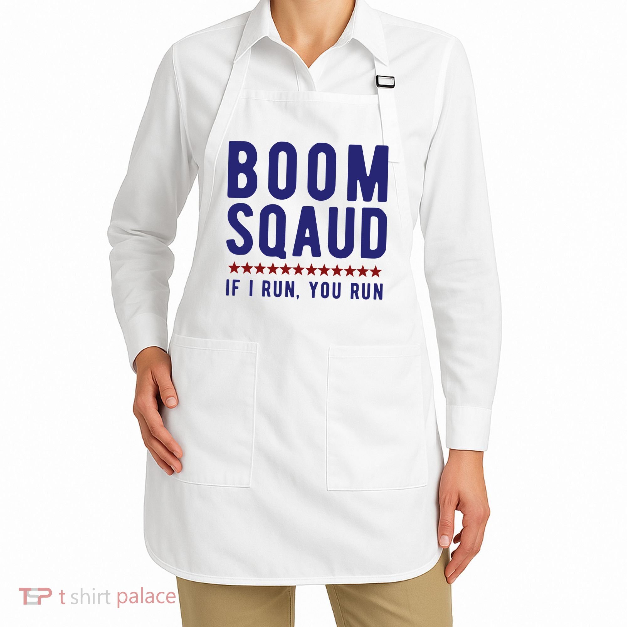 Boom Squad If I Run You Run Funny 4th Of July Apron