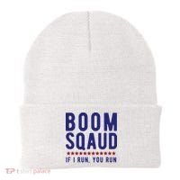 Boom Squad If I Run You Run Funny 4th Of July Beanie thumb 0